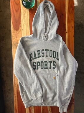 Carhartt Barstool Sports Gray Hoodie with Green Lettering